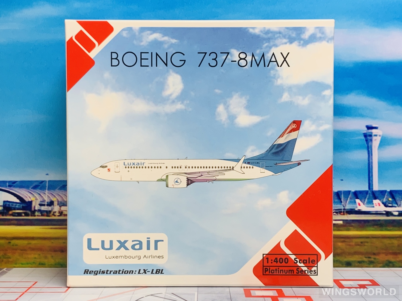 Phoenix 1:400 PH11847 Luxair 卢森堡航空 Boeing 737 MAX 8 LX-LBL