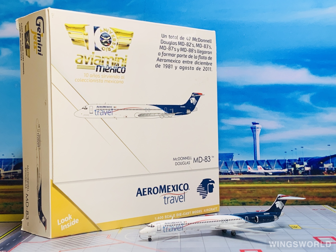 Geminijets 1:400 GJAMX1434 Aeroméxico 墨西哥国际航空 McDonnell Douglas MD-83 N848SH