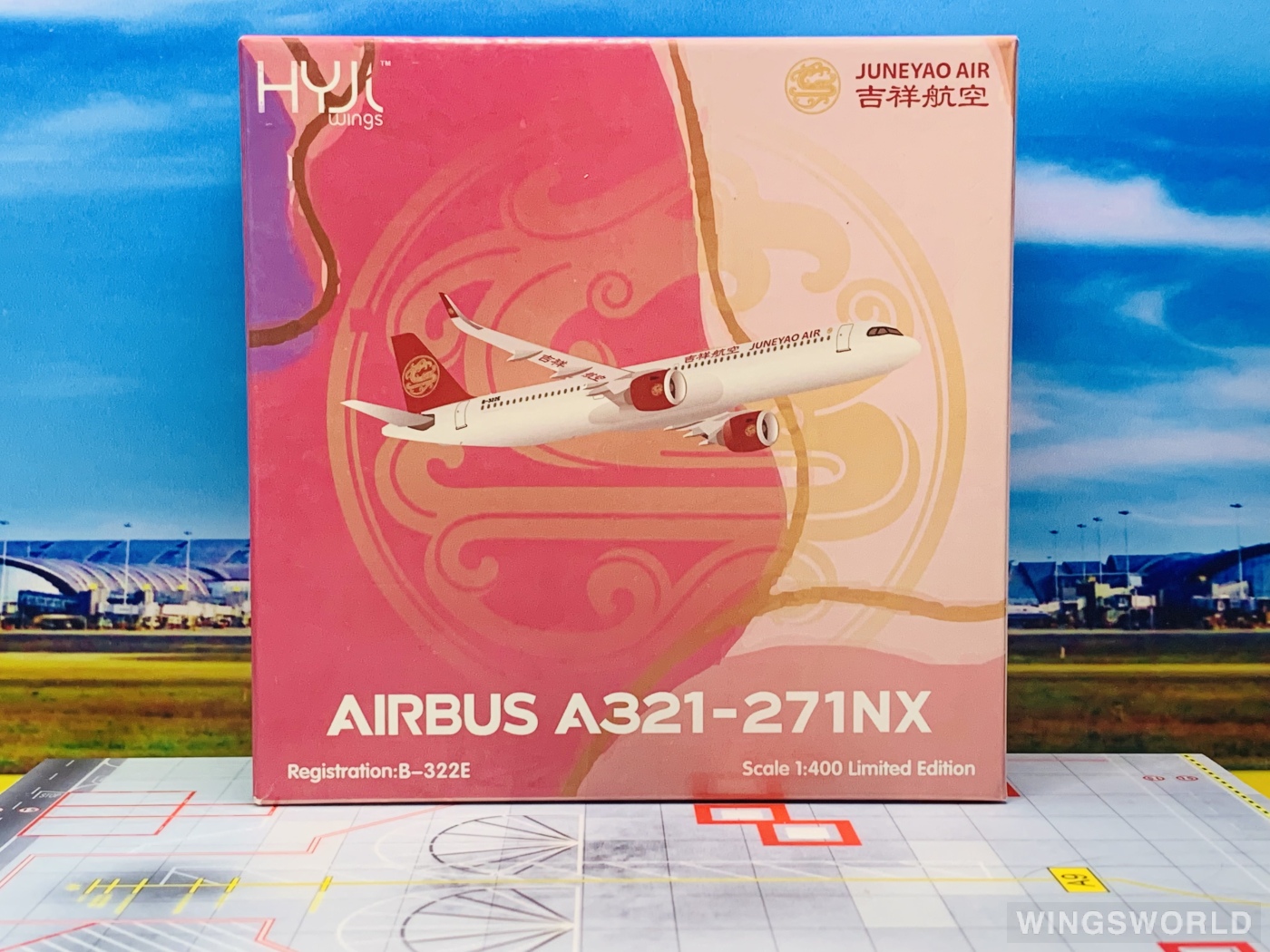 HYJLwings 1:400 HY210083 Juneyao Airlines 吉祥航空 Airbus A321neo B-322E