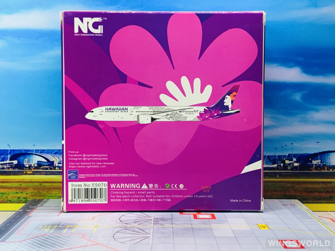 NGmodels 1:400 NG55070 Hawaiian Airlines 夏威夷航空 Boeing 787-9 N780HA
