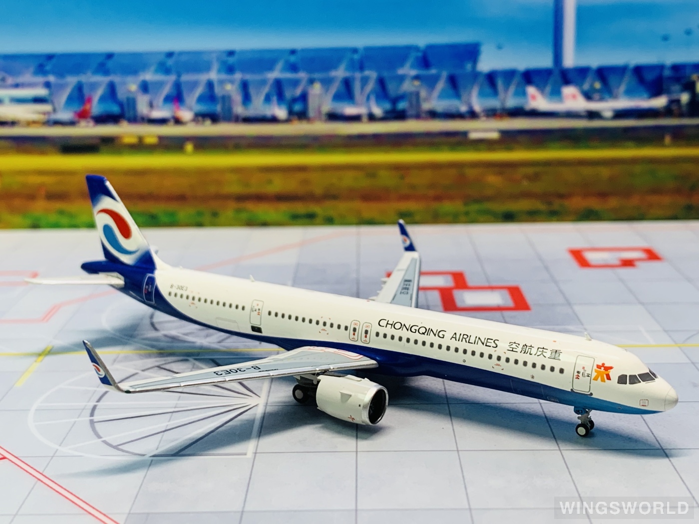 NGmodels 1:400 NG13007 Chongqing Airlines 重庆航空 Airbus A321neo B-30E3