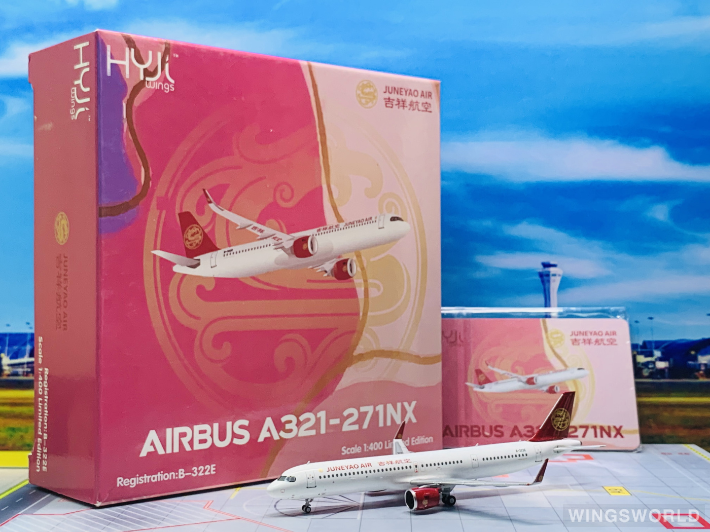 HYJLwings 1:400 HY210083 Juneyao Airlines 吉祥航空 Airbus A321neo B-322E