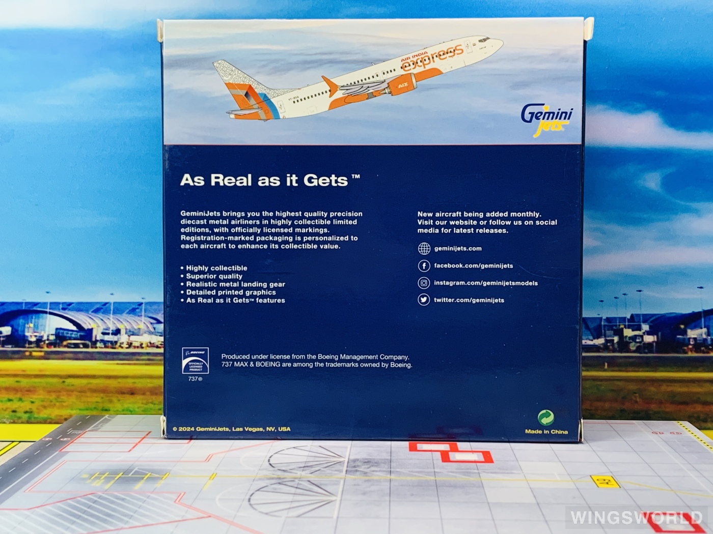 Geminijets 1:400 GJAXB2260 Air India 印度航空 Boeing 737 MAX 8 VT-BXA
