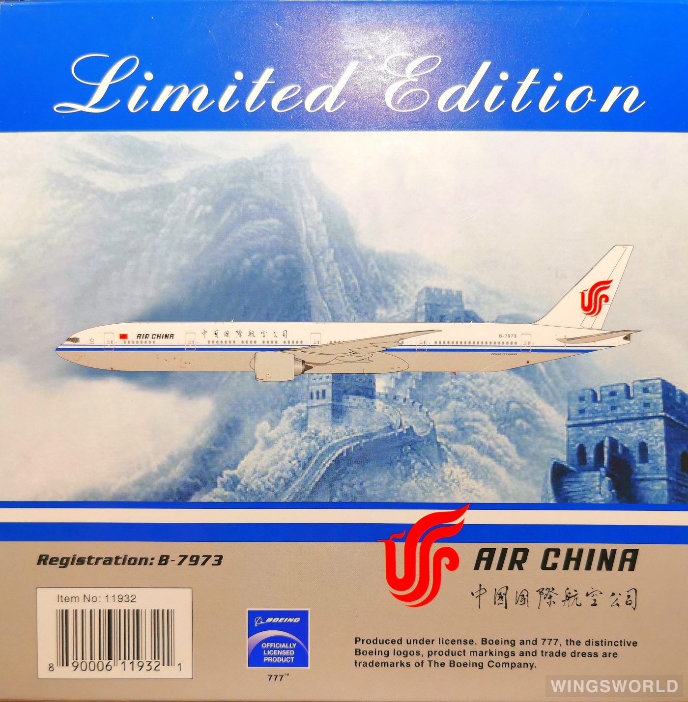 Phoenix 1:400 PH11932 Air China 中国国际航空 Boeing 777-300ER B-7973