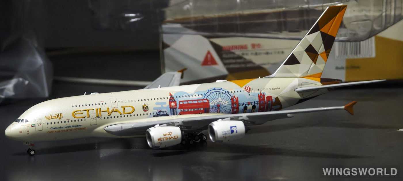 JC Wings 1:400 XX4277 Etihad Airways 阿提哈德航空 Airbus A380-800 A6-APE