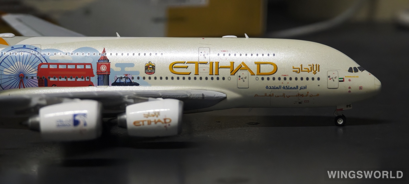 JC Wings 1:400 XX4277 Etihad Airways 阿提哈德航空 Airbus A380-800 A6-APE