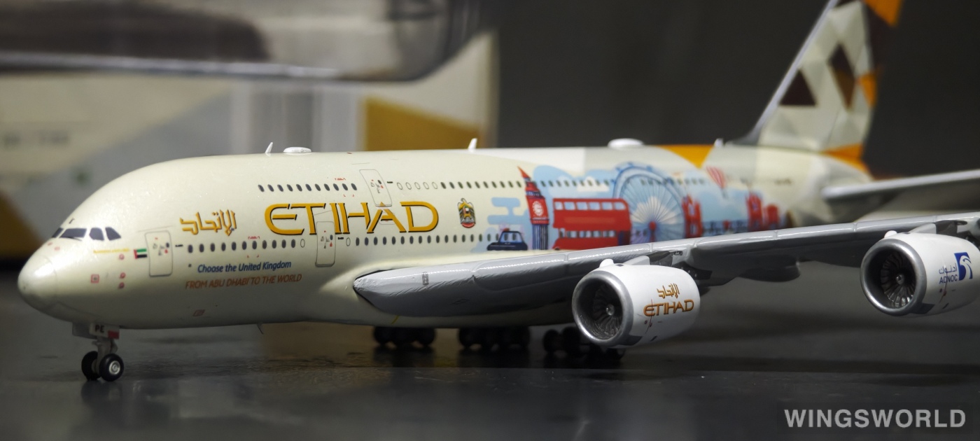 JC Wings 1:400 XX4277 Etihad Airways 阿提哈德航空 Airbus A380-800 A6-APE