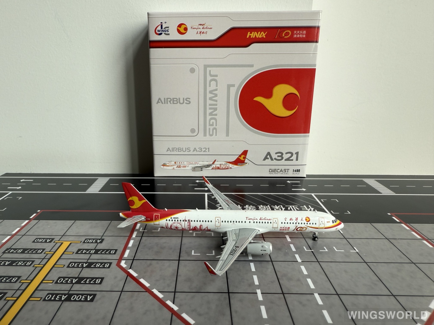 JC Wings 1:400 XX4985 Tianjin Airlines 天津航空 Airbus A321 B-302X