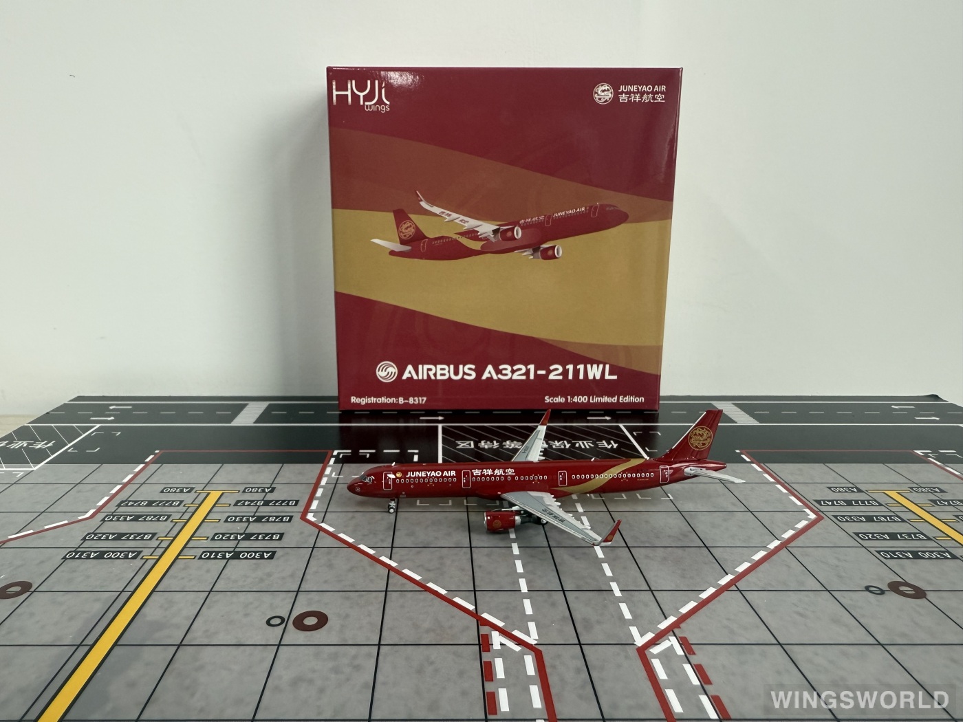 HYJLwings 1:400 HY2100096 Juneyao Airlines 吉祥航空 Airbus A321neo B-8317