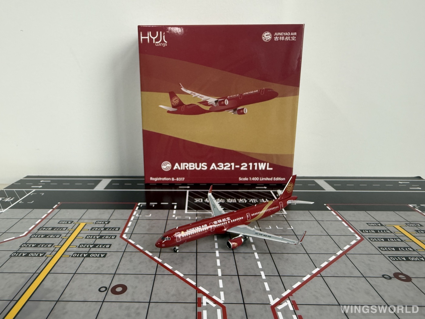 HYJLwings 1:400 HY2100096 Juneyao Airlines 吉祥航空 Airbus A321neo B-8317