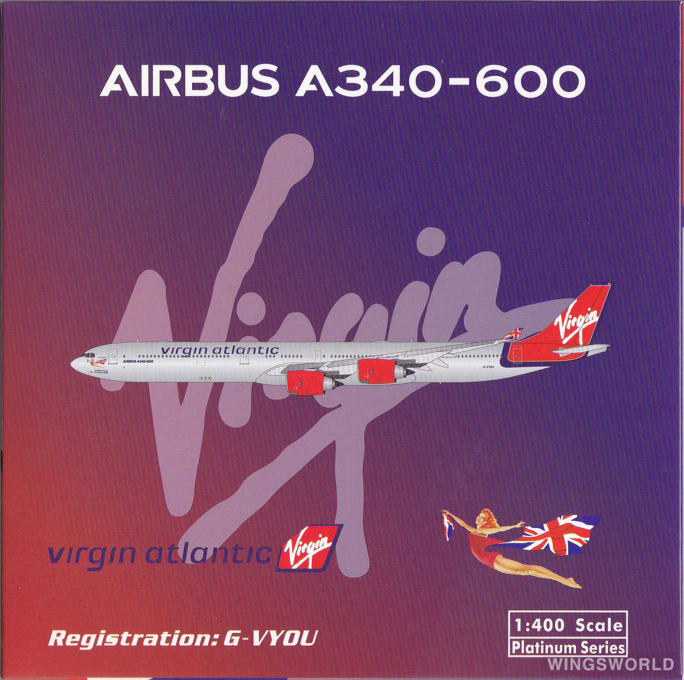 Phoenix 1:400 PH11987 Virgin Atlantic Airways 维珍航空 Airbus A340-600 G-VATL