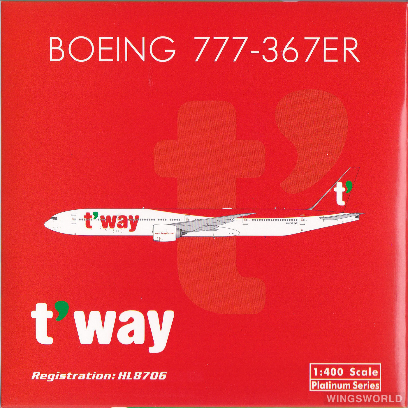 Phoenix 1:400 PH11990 TwayAir 德威航空 Boeing 777-300ER HL8706