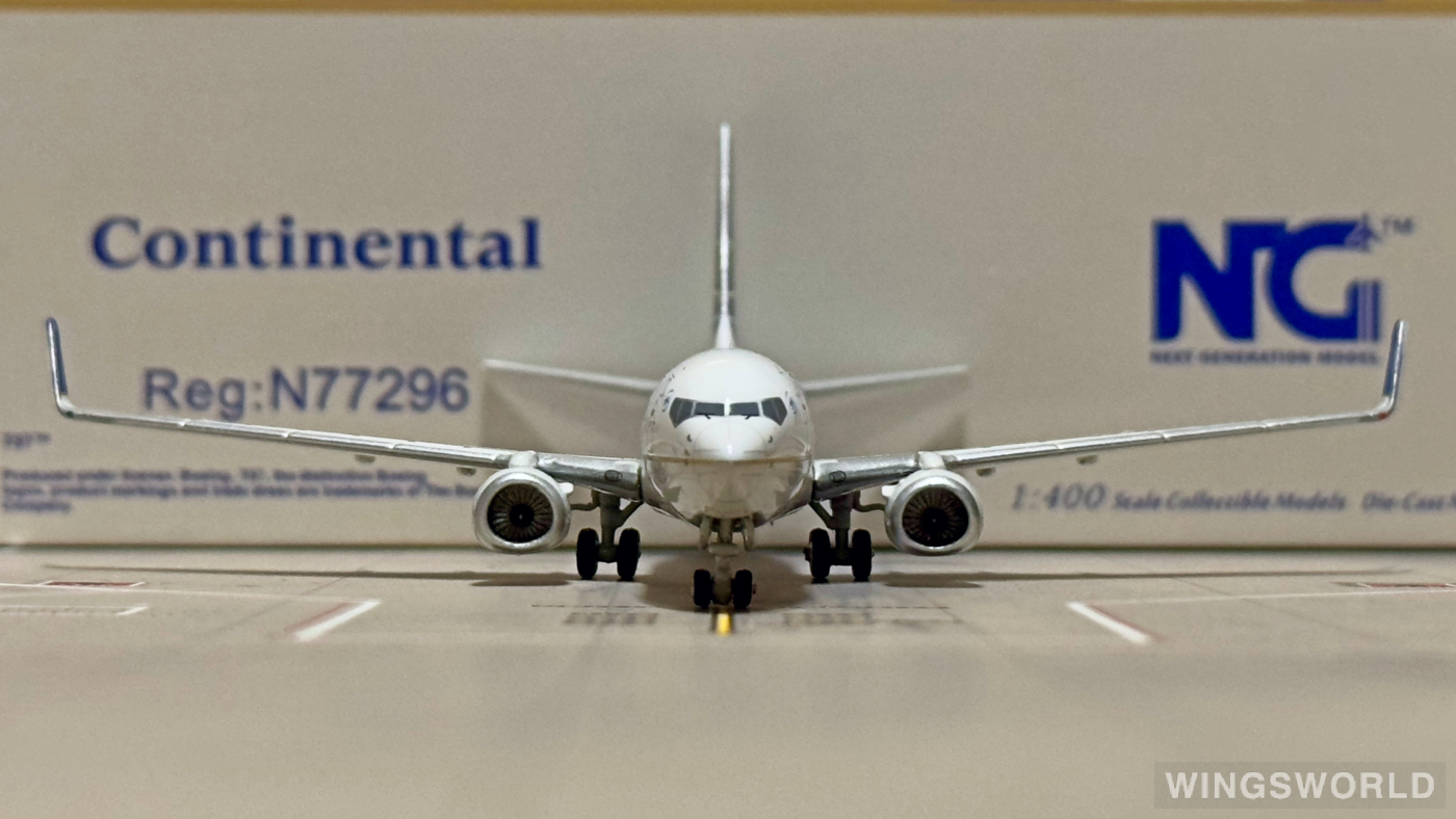 NGmodels 1:400 NG58027 Continental Airlines 美国大陆航空 Boeing 737-800 N77296