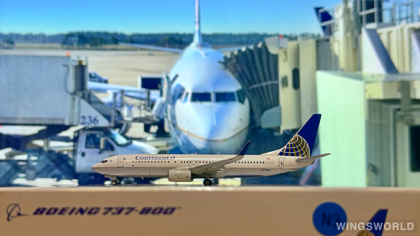 NGmodels 1:400 NG58027 Continental Airlines 美国大陆航空 Boeing 737-800 N77296