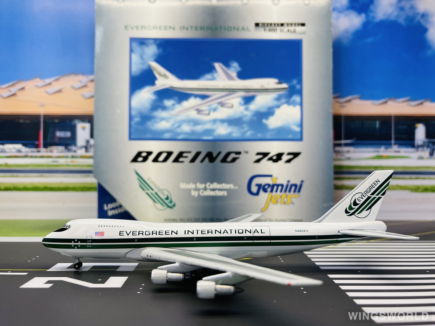 Geminijets 1:400 GJEIA061 Evergreen International Airlines 长青国际航空 Boeing 747-200 N482EV