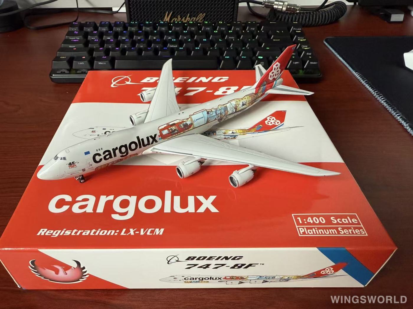 Phoenix 1:400 PH11328 Cargolux 卢森堡货运航空 Boeing 747-8F LX-VCM
