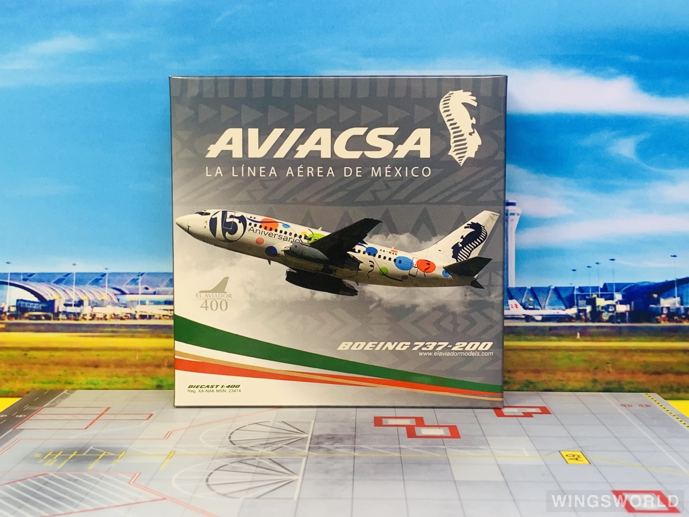 AeroClassics 1:400 EVA400NAK Aviacsa Boeing 737-200 XA-NAK