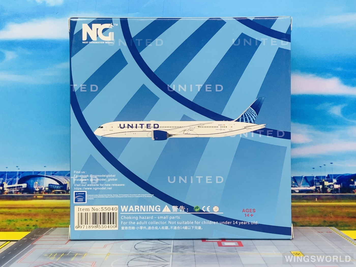 NGmodels 1:400 NG55040 United Airlines 美国联合航空 Boeing 787-9 N29975