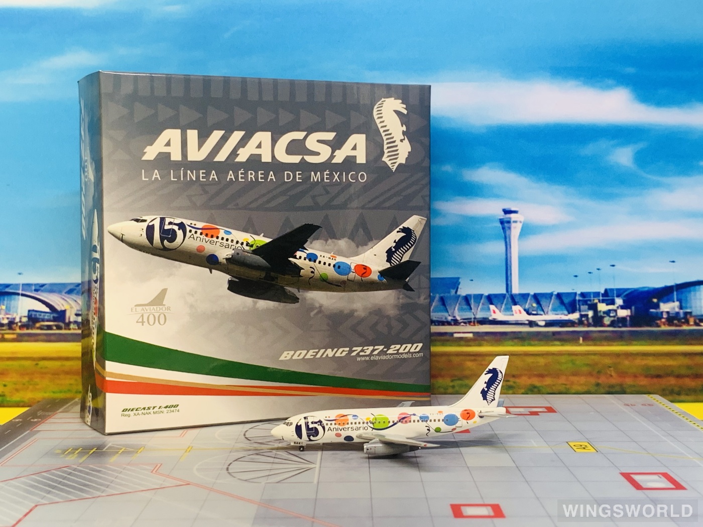 AeroClassics 1:400 EVA400NAK Aviacsa Boeing 737-200 XA-NAK