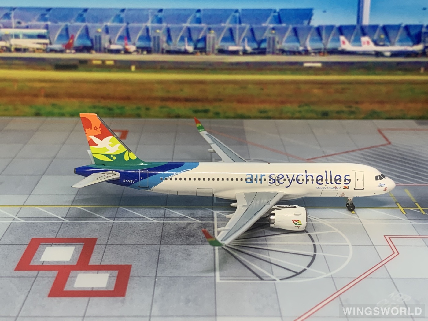 AeroClassics 1:400 AC419925 Air Seychelles 塞舌尔航空 Airbus A320neo S7-VEV