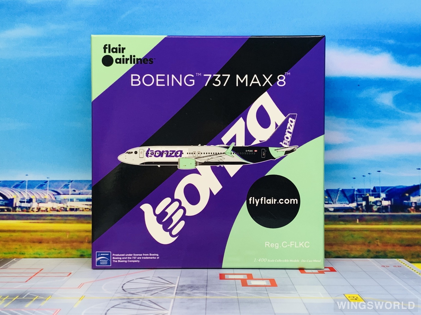 NGmodels 1:400 NG88032 Flair Airlines 天才航空 Boeing 737 MAX 8 C-FLKC