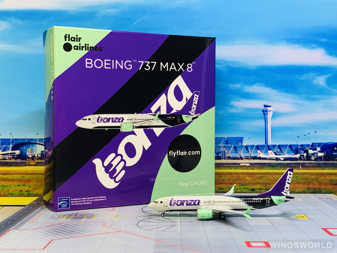 NGmodels 1:400 NG88032 Flair Airlines 天才航空 Boeing 737 MAX 8 C-FLKC