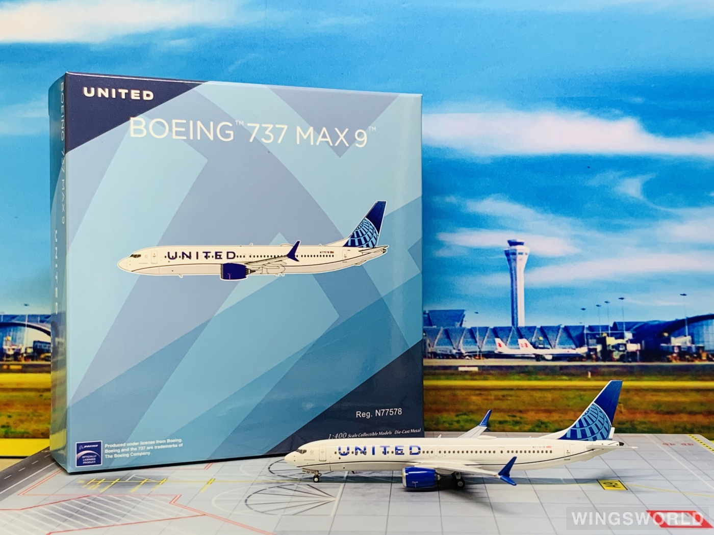 NGmodels 1:400 NG89013 United Airlines 美国联合航空 Boeing 737 MAX 9 N77578