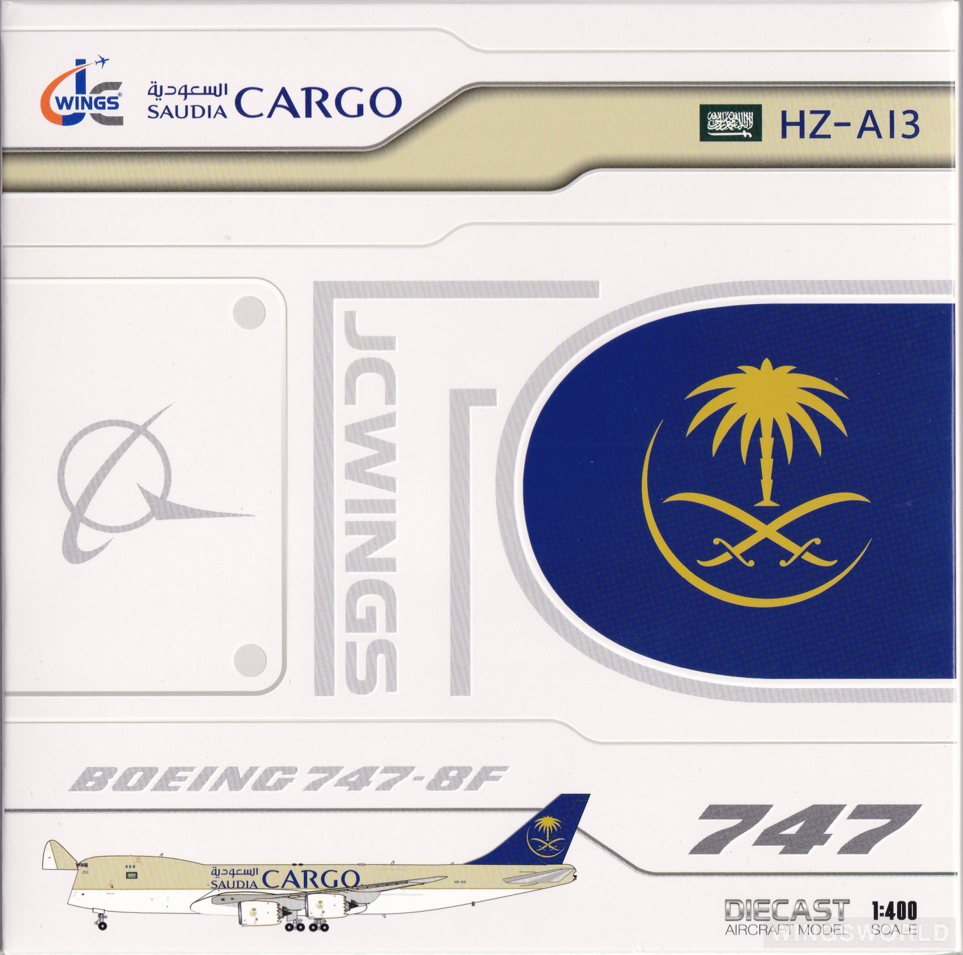 JC Wings 1:400 LH4348C Saudia 沙特阿拉伯航空 Boeing 747-8F HZ-A13
