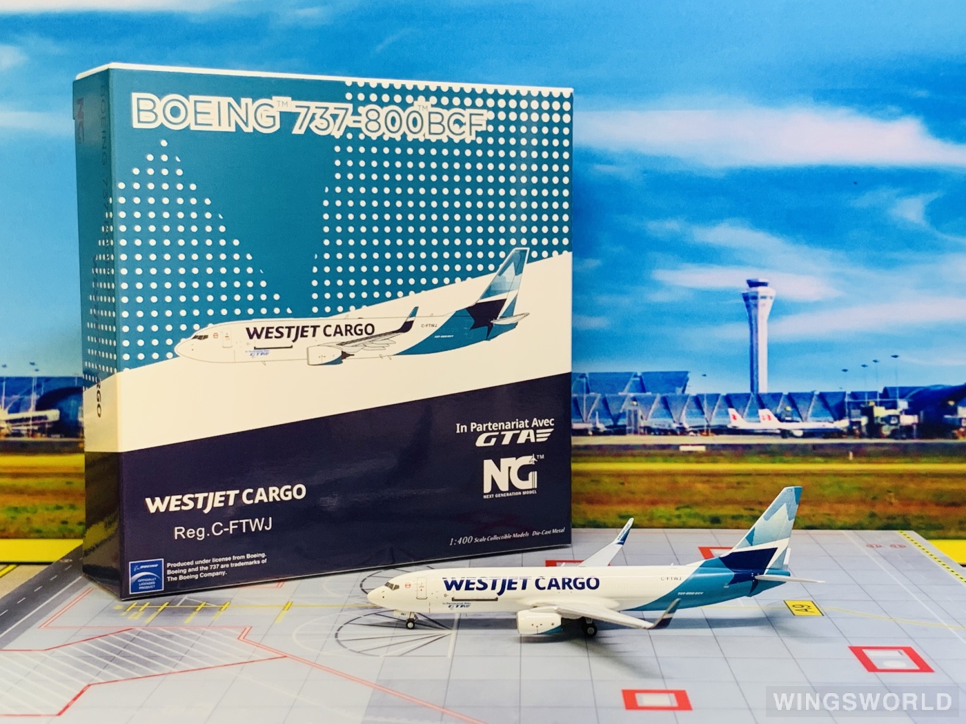 NGmodels 1:400 NG58135 WestJet 西捷航空 Boeing 737-800 C-FTWJ